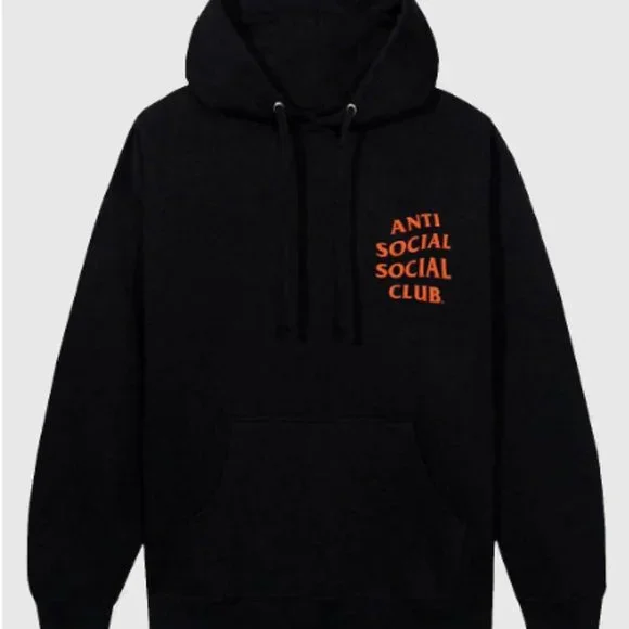 Anti Social Social Club Mind Games Black Orange Hoodie New DS